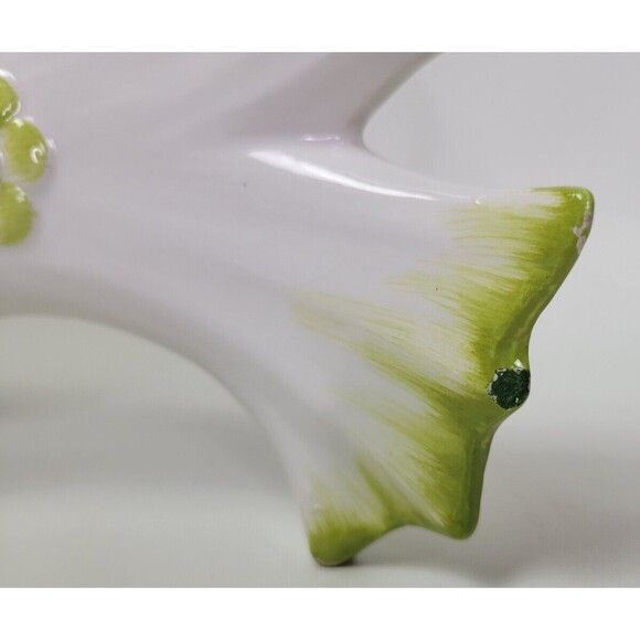 Vintage Ceramic Italy Pottery Green Fish 4 Candle Candleholder - Picture 4 of 13